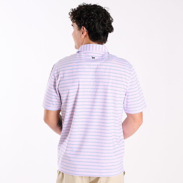 Men's Purple and Blue Striped UPF Polo