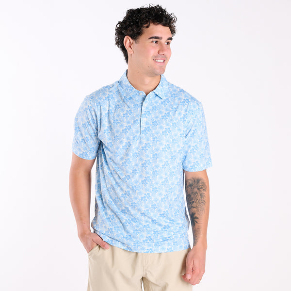 Men's Water Dude Printed Floral Polo
