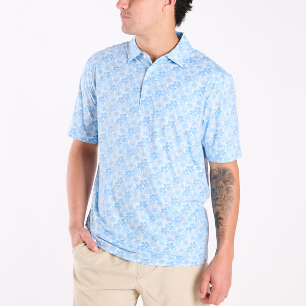 Men's Water Dude Printed Floral Polo