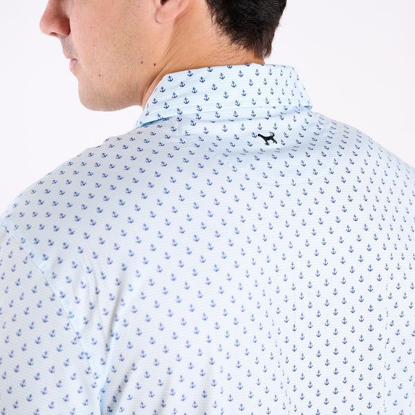 Men's Water Dude Printed Anchor Polo