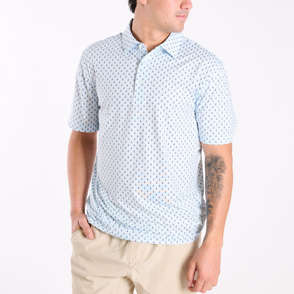 Men's Water Dude Printed Anchor Polo