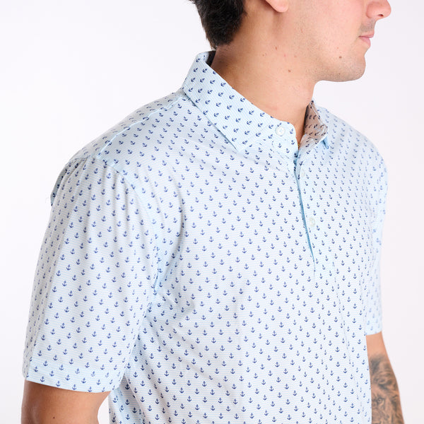 Men's Water Dude Printed Anchor Polo