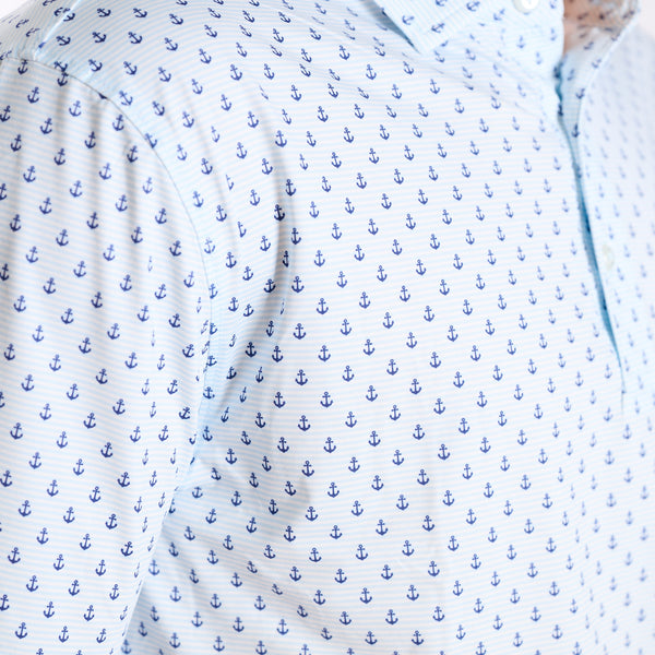 Men's Water Dude Printed Anchor Polo