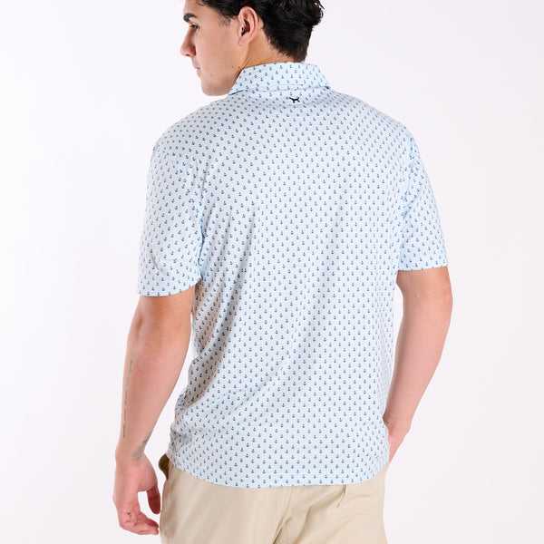 Men's Water Dude Printed Anchor Polo