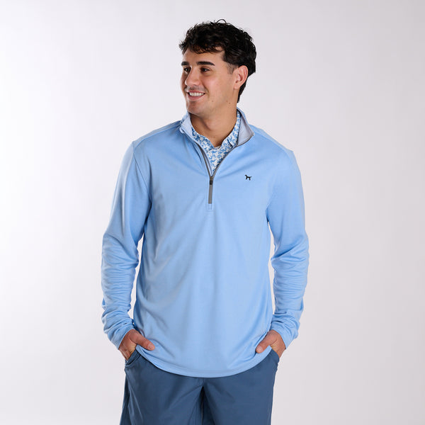 Quarter Zip Pullover in Glacier Blue