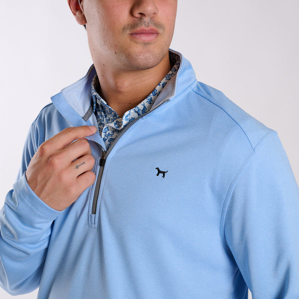 Quarter Zip Pullover in Glacier Blue