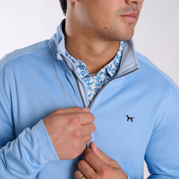 Quarter Zip Pullover in Glacier Blue