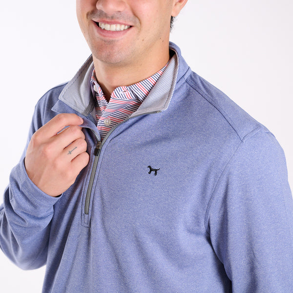 Quarter Zip Pullover in Harbor Blue