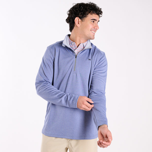 Quarter Zip Pullover in Harbor Blue