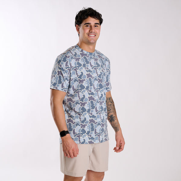All Over Blue Camo Short Sleeve T-Shirt