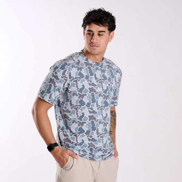 All Over Blue Camo Short Sleeve T-Shirt