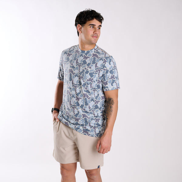 All Over Blue Camo Short Sleeve T-Shirt