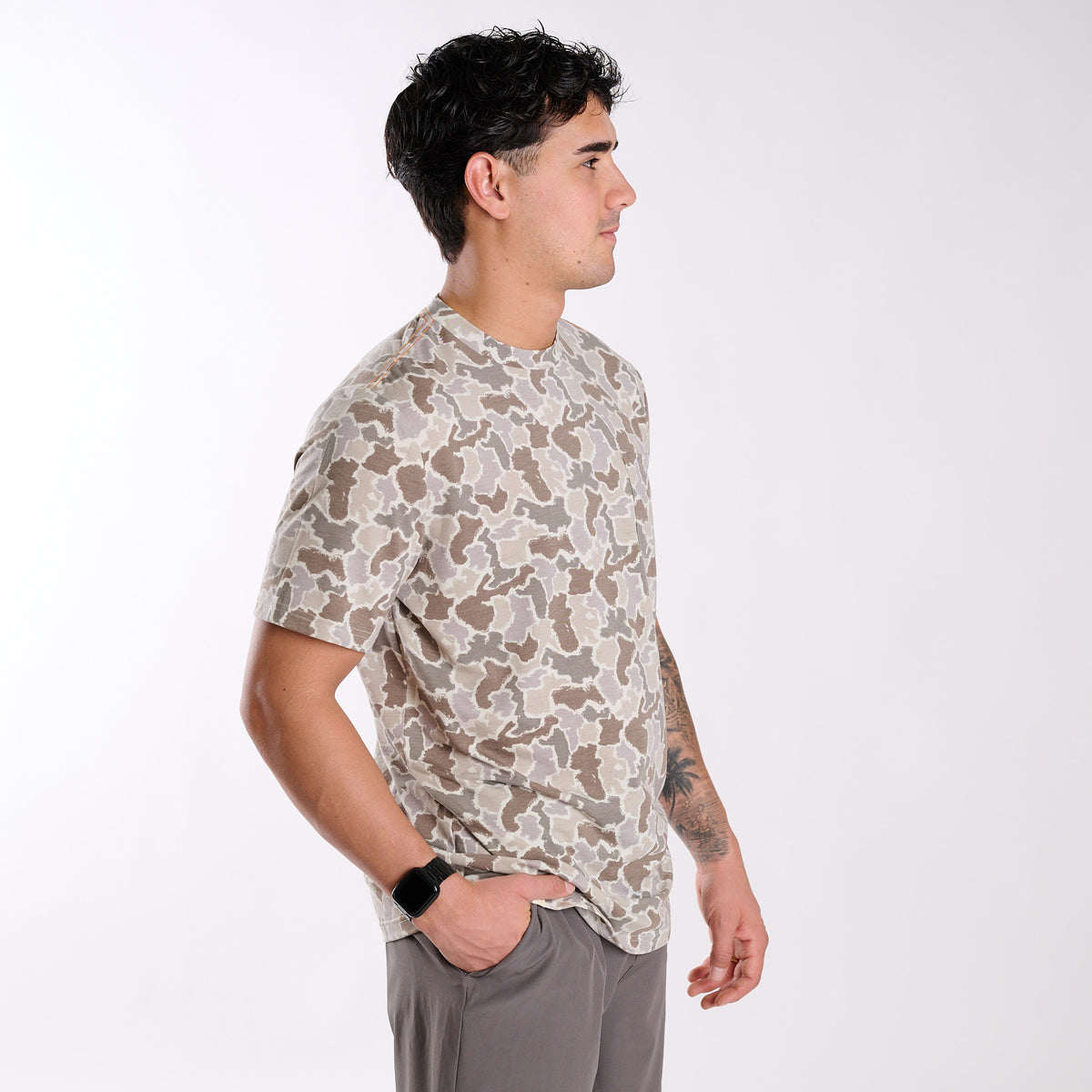 All Over Grey Camo Short Sleeve T-Shirt