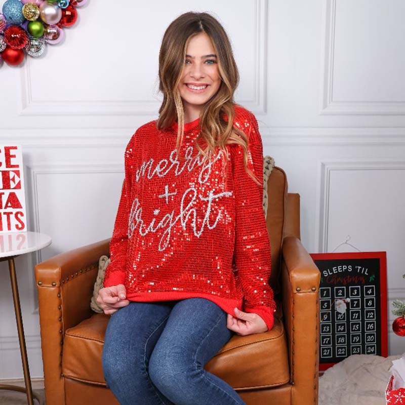 Merry and Bright Sequin Sweater