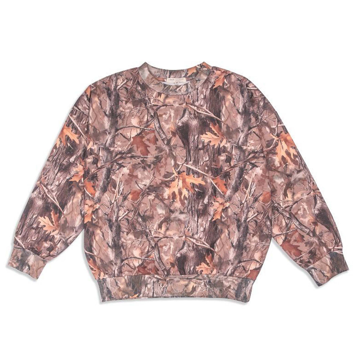 Camouflage-patterned sweatshirt on a white background