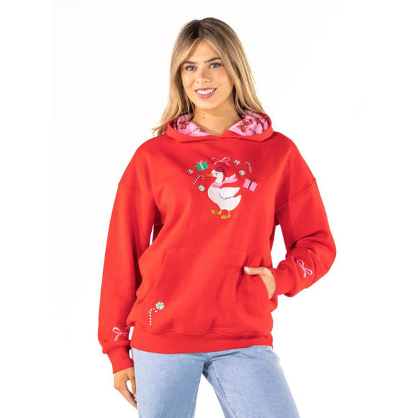 Holiday Goose Embroidered Hoodie
