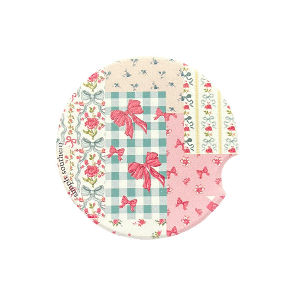 Patchwork Bows Car Coaster