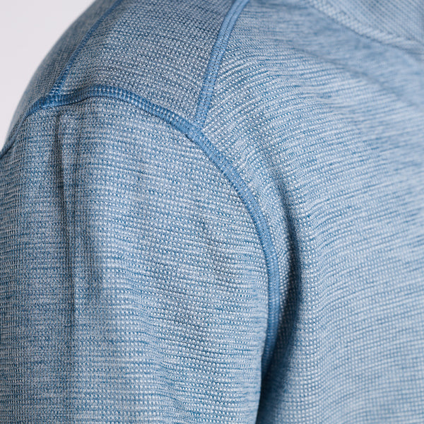 Heather Quarter Zip Pullover in Denim
