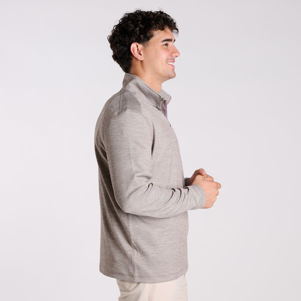 Heather Quarter Zip Pullover in Drift