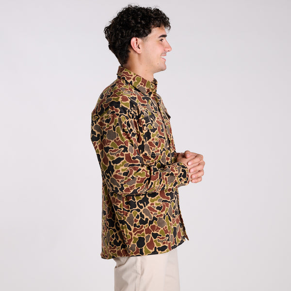 Western Prep Corduroy Flannel in Dark Camo
