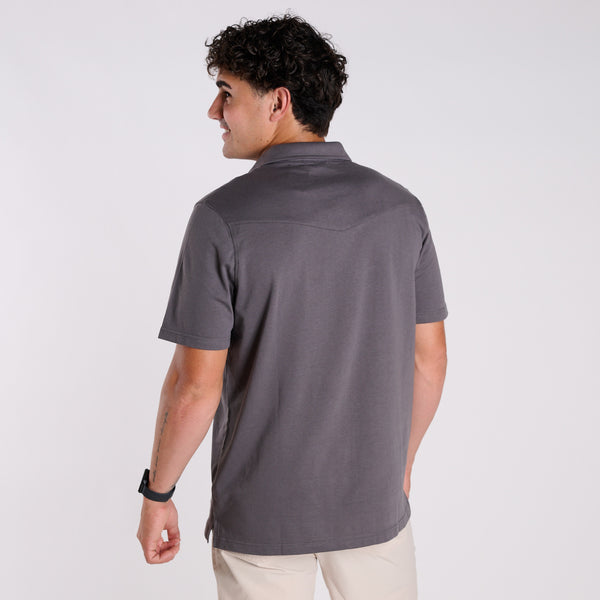 Men's Western Polo in Gray
