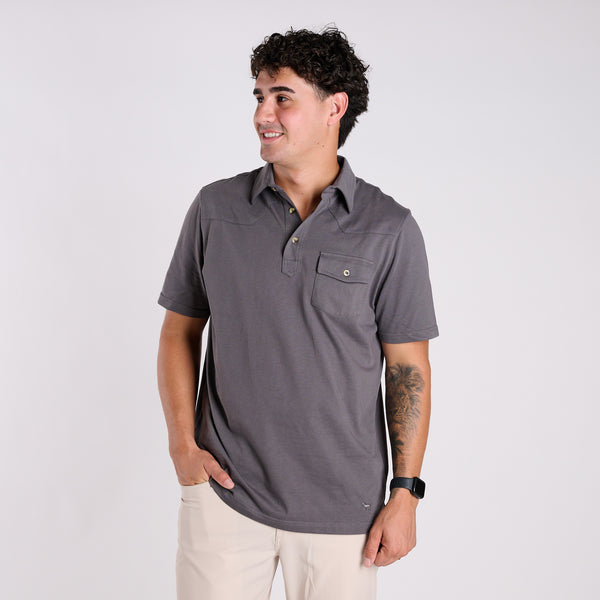 Men's Western Polo in Gray