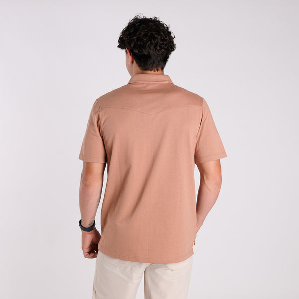 Men's Western Polo in Mocha