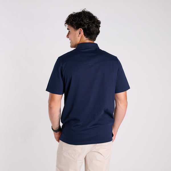 Men's Western Polo in Navy