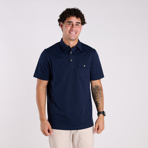 Men's Western Polo in Navy