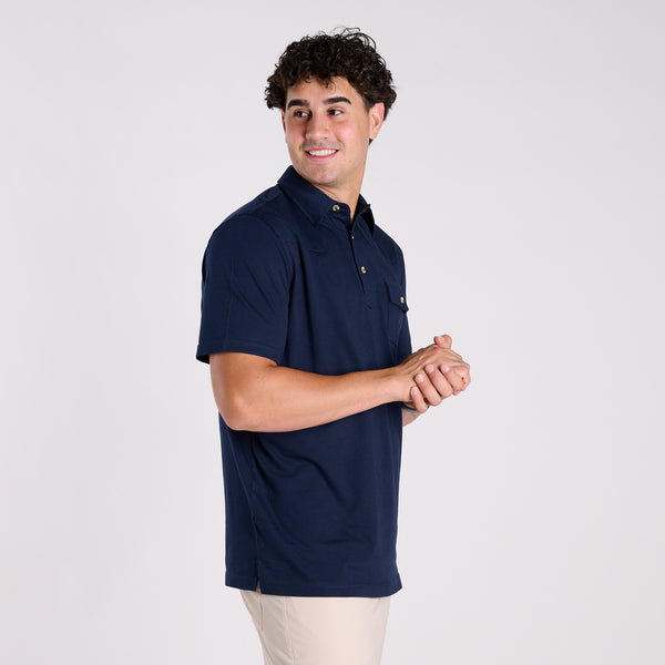 Men's Western Polo in Navy