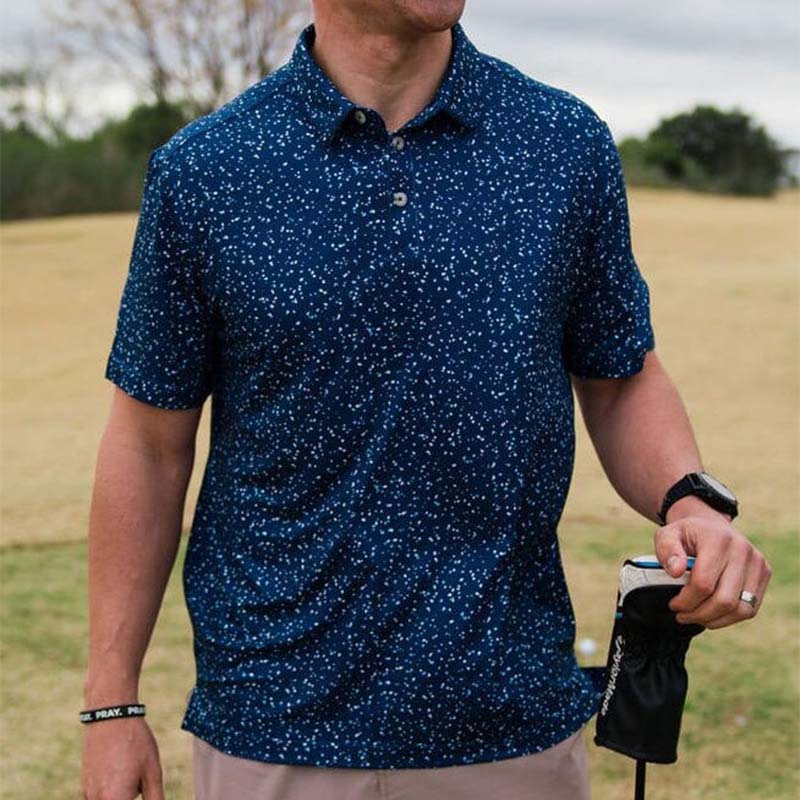 Navy Speckled Performance Polo