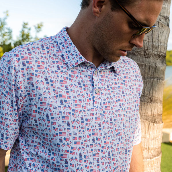 Old Glory Short Sleeve Performance Polo