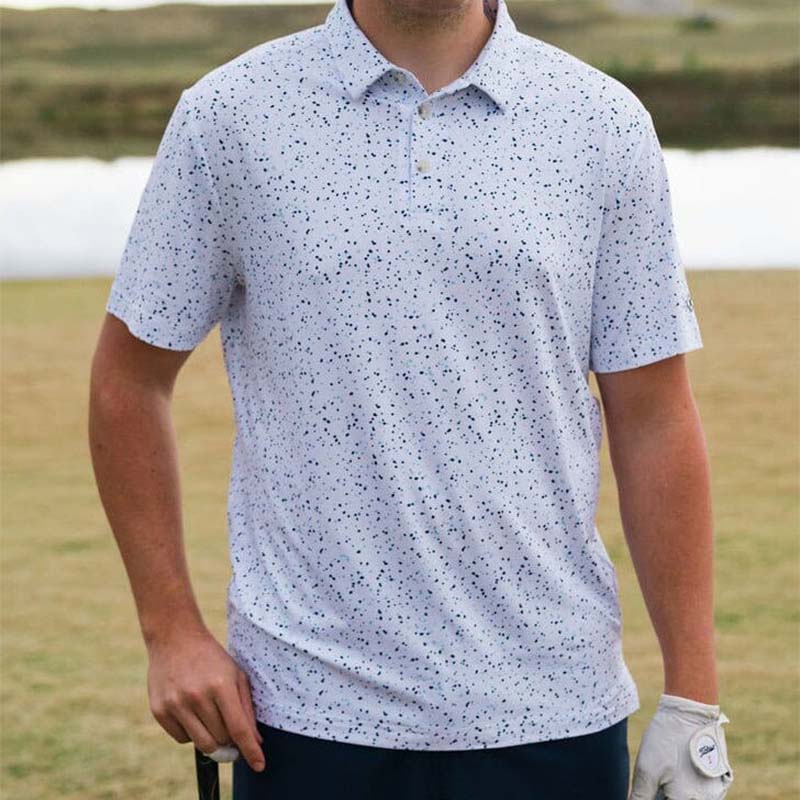White Speckled Performance Polo