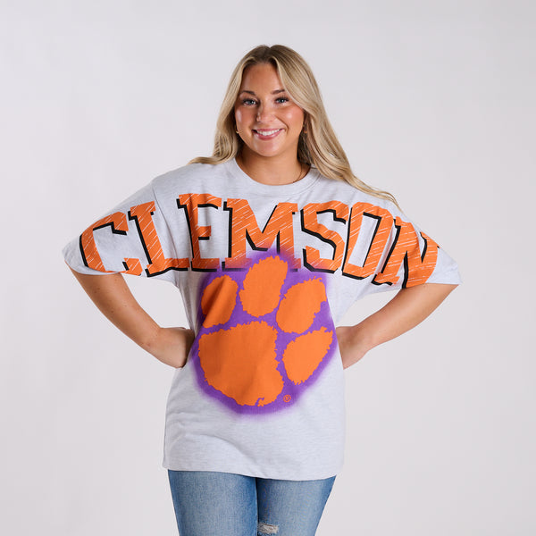Clemson Tigers Oversized Graphic Short Sleeve T-Shirt