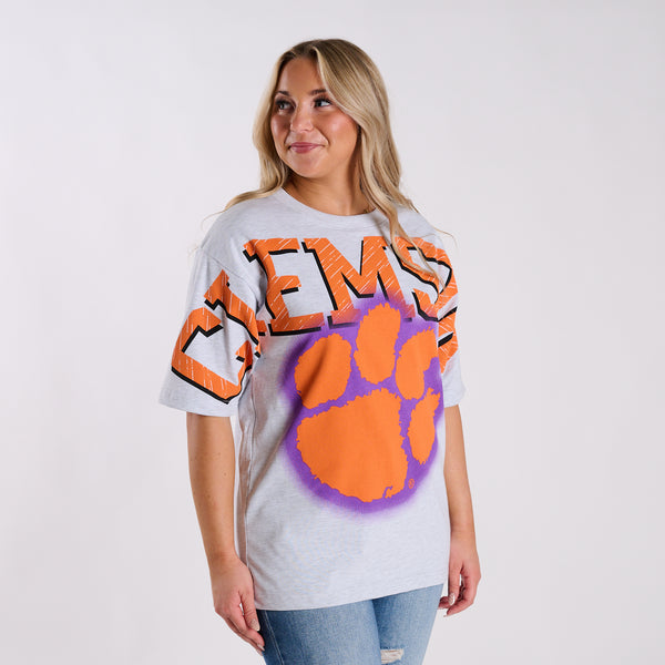Clemson Tigers Oversized Graphic Short Sleeve T-Shirt