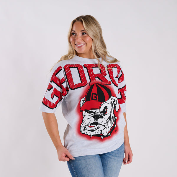Georgia Bulldogs Oversized Graphic Short Sleeve T-Shirt