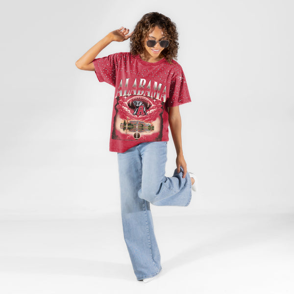 Alabama Crimson Tide Starry Shoulders Short Sleeve T-Shirt