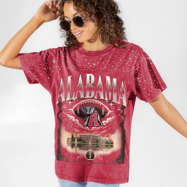 Alabama Crimson Tide Starry Shoulders Short Sleeve T-Shirt