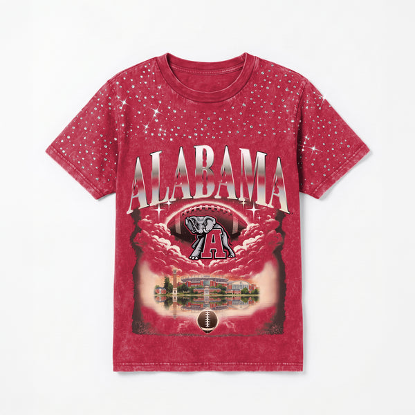 Alabama Crimson Tide Starry Shoulders Short Sleeve T-Shirt