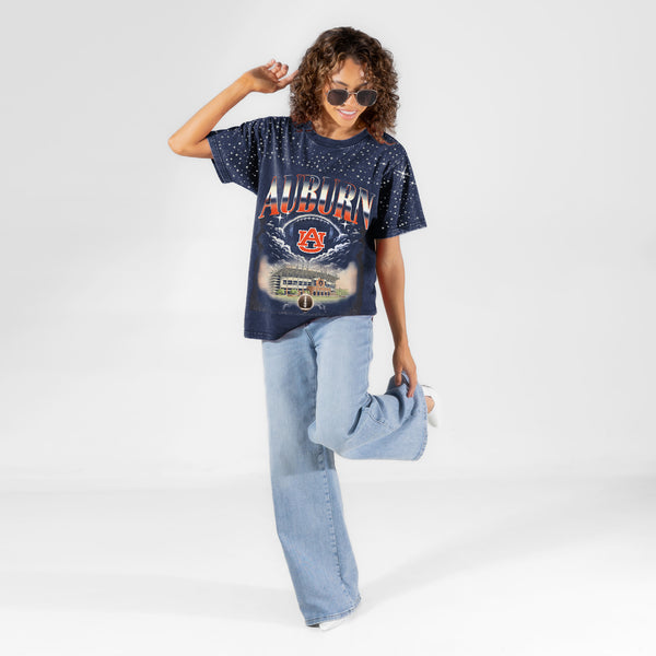 Auburn Tigers Starry Shoulders Short Sleeve T-Shirt