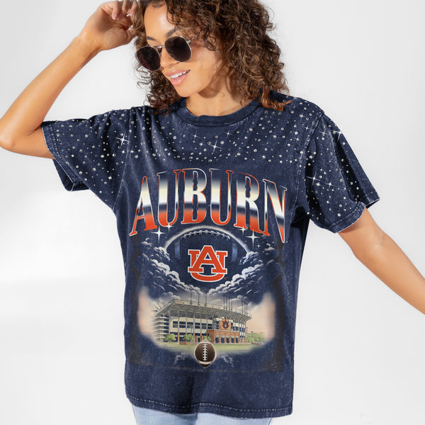 Auburn Tigers Starry Shoulders Short Sleeve T-Shirt