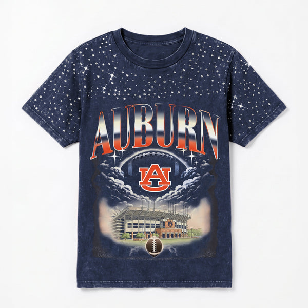 Auburn Tigers Starry Shoulders Short Sleeve T-Shirt