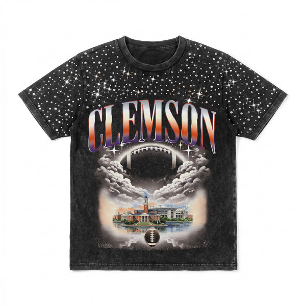 Clemson Tigers Starry Shoulders Short Sleeve T-Shirt