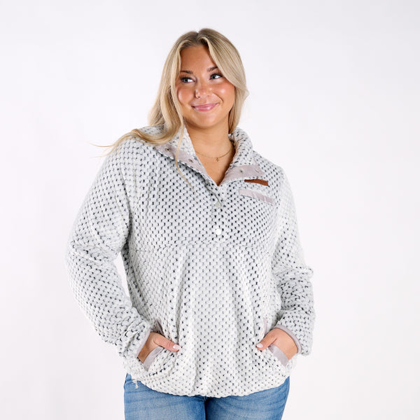 Simply Soft Fleece Snap Pullover in Frost