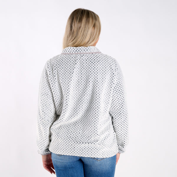 Simply Soft Fleece Snap Pullover in Frost