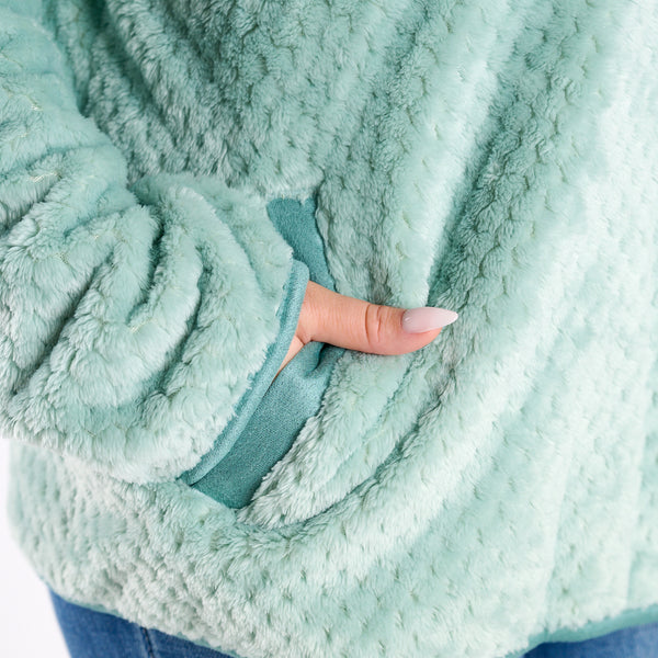 Simply Soft Fleece Snap Pullover in Harbor