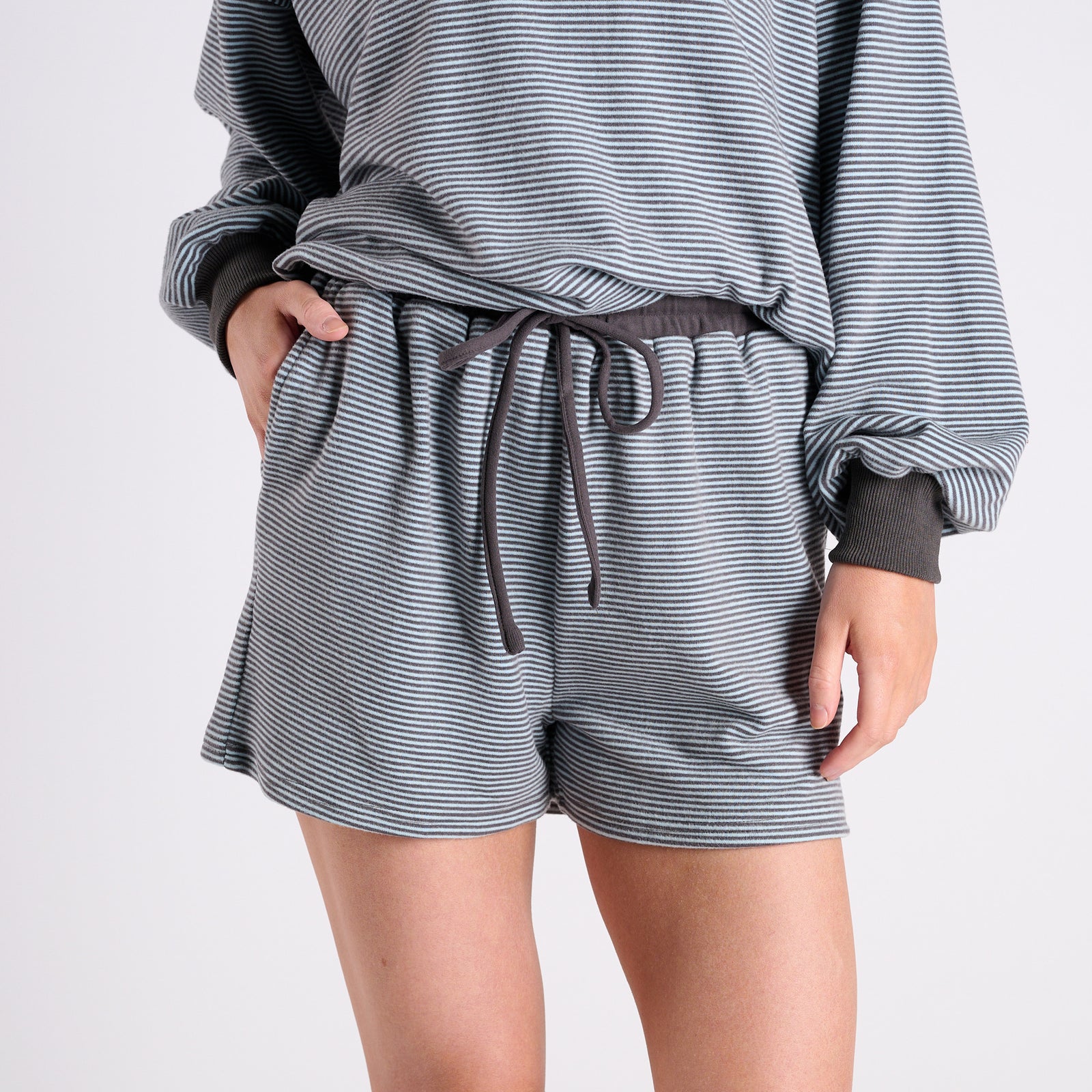 Cozy Striped Lounge Shorts