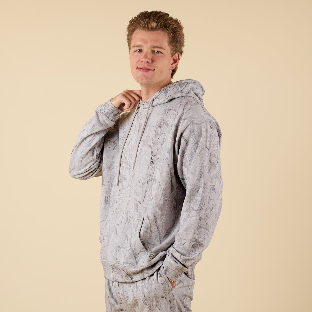 COAST apparel Men's Beaufort Grey Camo Hoodie