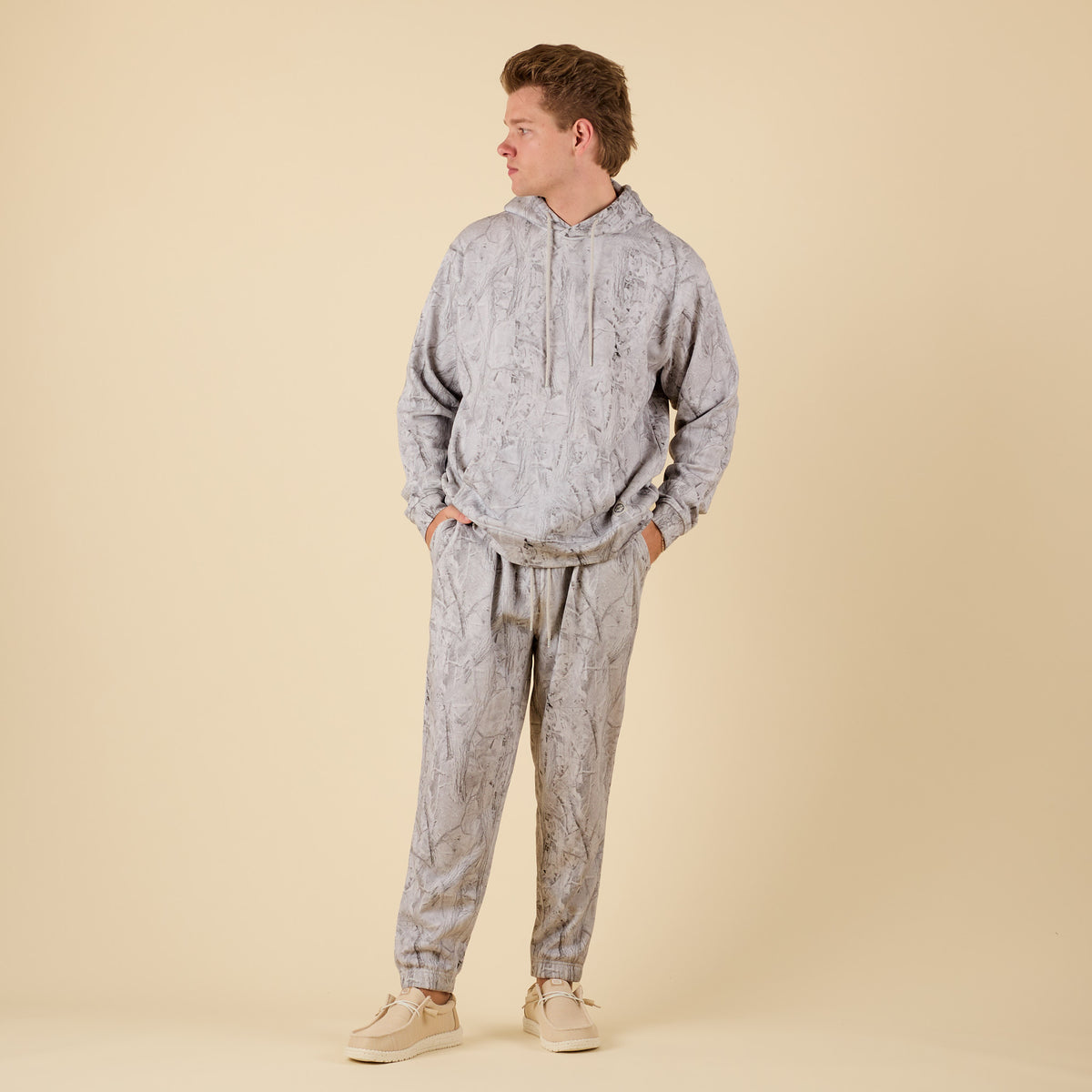 Coast apparel Men's Beaufort Grey Camo Joggers