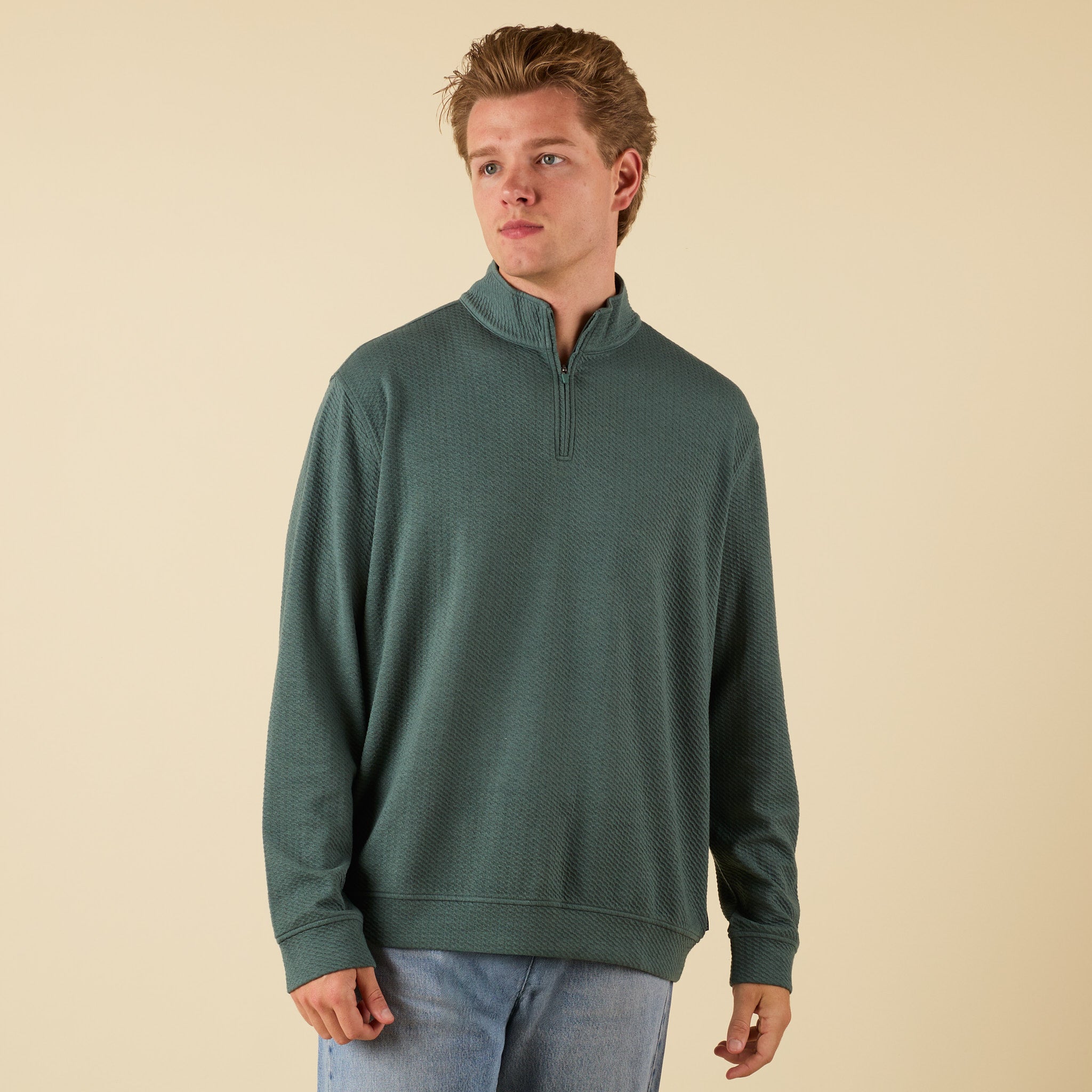 Mariner Bubble Knit Quarter Zip Pullover